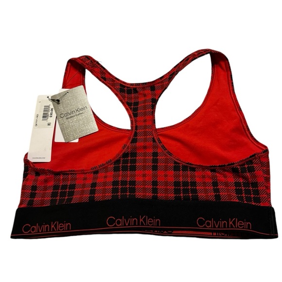 Calvin Klein Unlined Plaid Bralette - Picture 4 of 5